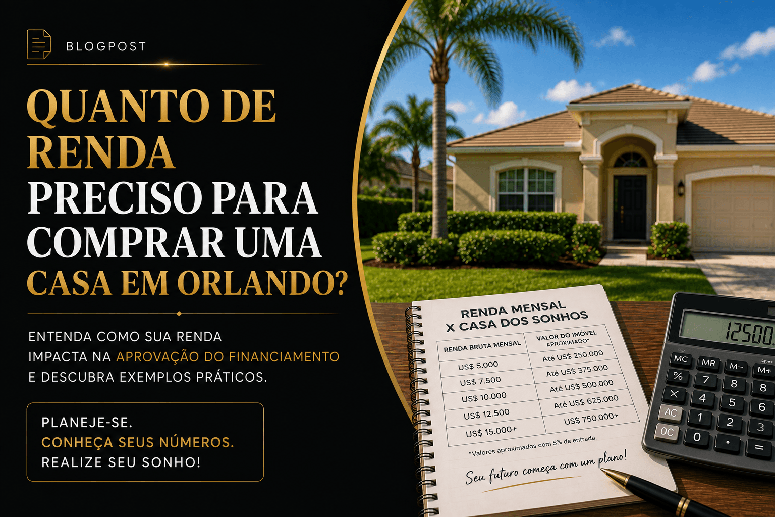 Quanto de renda preciso para comprar uma casa em Orlando